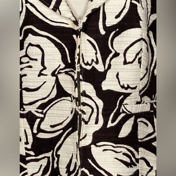 Talbots Brown Floral Linen Blend Blazer 12 - Picture 5 of 7